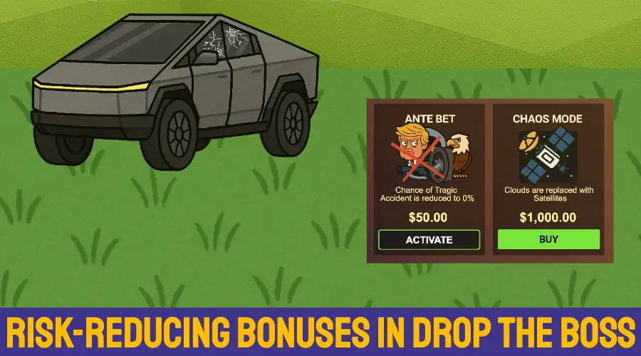Risk-reducing bonuses in Drop The Boss Slot